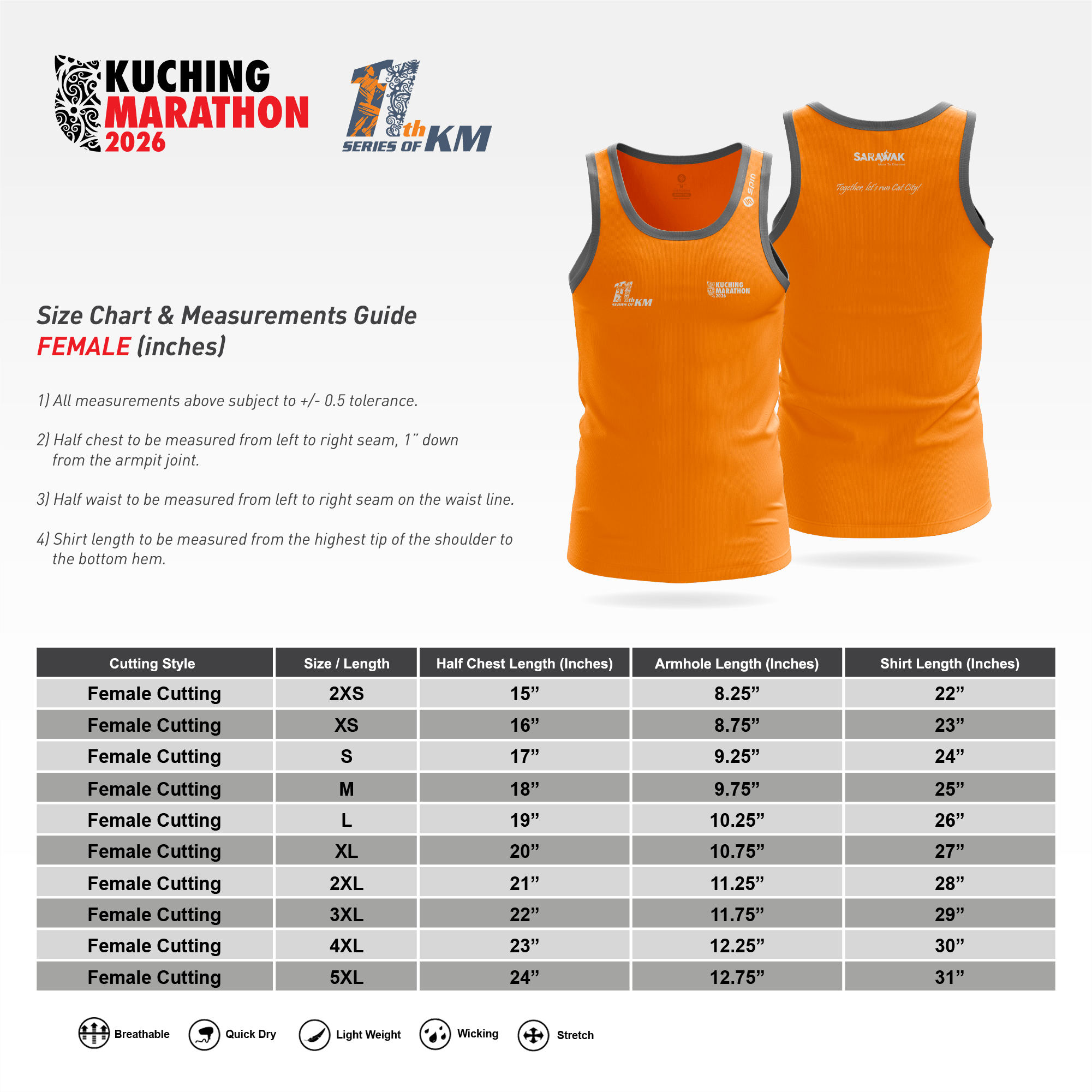 KM26-Female_Singlet Size Chart